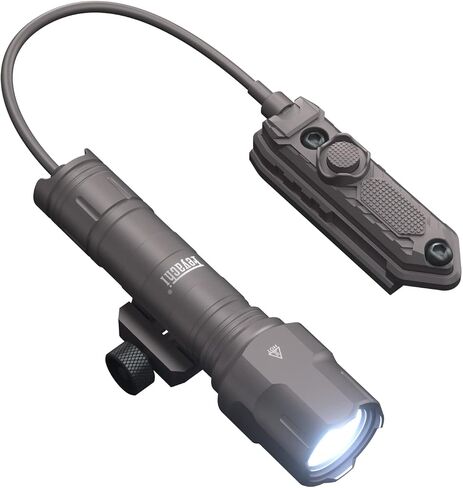 Feyachi Rifle Light 1200LM 22500Candela WL25 Tactical AR Flashlight LED Outdoor Light with Pressure Switch & Picatinny Rail Mount, 3 Modes - High/Low/Strobe (Mlok-Black) in Saudi Arabia