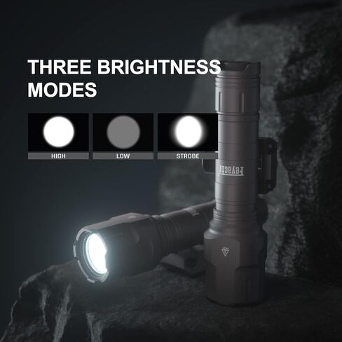 Feyachi Rifle Light 1200LM 22500Candela WL25 Tactical AR Flashlight LED Outdoor Light with Pressure Switch & Picatinny Rail Mount, 3 Modes - High/Low/Strobe (Mlok-Black) in Saudi Arabia