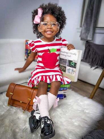 Unique Baby Back to School Outfits for Girls First Day of School Apple Dress Clothes in Saudi Arabia
