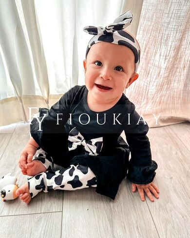 Fioukiay الوليد طفلة ملابس الرضع فتاة Highlow كشكش وتتسابق Bowknot قمة صلب و الأزهار بانت 3 قطعة مجموعة ملابس in Kuwait