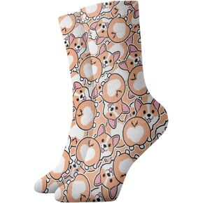 جوارب ضغط PIOKNGY للنساء والفتيات، جوارب دائرية، جوارب مضحكة للجري الرياضي أثناء السفر، مقاس 11.8 بوصة in Kuwait