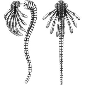 HZMAN Alien Facehugger Earrings for Men Women Stainless Steel Retro Gothic Punk Xenomorph Insect Stud Earring Biker Party Jewelry Gift in Saudi Arabia