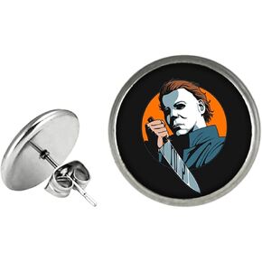 Halloween Michael Myrs Horror Earrings Stud, Cosplay Metal Ear Studs, Gifts for Women, Men, Girls and Boys in Kuwait