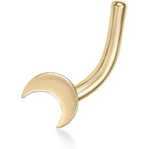 مجوهرات لافاري 20 خاتم أنف منحني من الذهب عيار 14 قيراط من الذهب الأصفر للجنسين، خاتم أنف لا يسبب الحساسية، مجوهرات ثقب الأنف 20 جرام in Kuwait