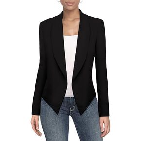Hybrid & Company Womens Casual Work Office Blazer Open Front Heavy Ponti Shawl Collar Long Sleeve Jacket in Kuwait