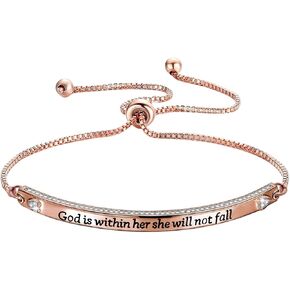 Zuo Bao Christian Gift Religious Jewelry Psalm 46:5 God is Within Her She Will Not Fall Bracelet Bible Verse Bracelet Gift for Godmother in Kuwait