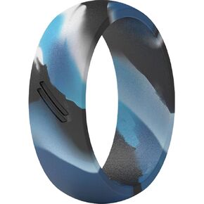 ThunderFit Silicone Wedding Ring for Men, Rubber Wedding Band - Width 8.7mm - Thickness 2.5mm in Kuwait