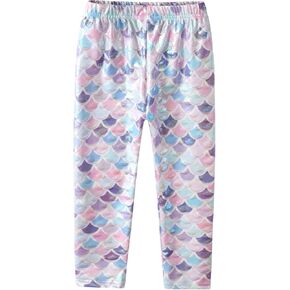 VIKITA Girls Stretch Leggings Shiny Scales Printed Tight Pants Fancy Colored for Birthday Party Halloween 2-12 Years in Kuwait