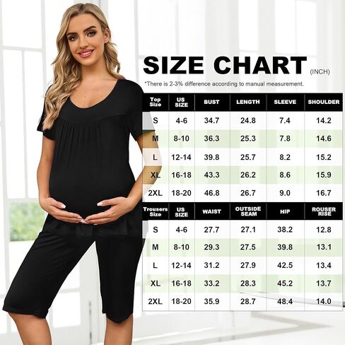 طقم بيجامة للحوامل للسيدات من Xpenyo، طقم ملابس نوم للاستراحة مكون من قطعتين مع جيوب in Kuwait