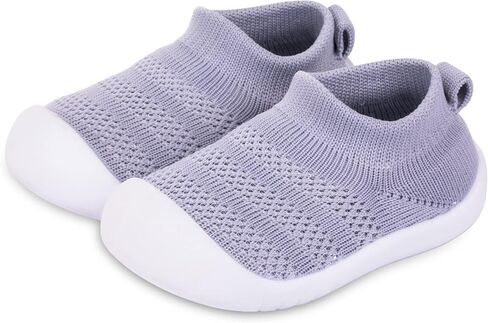 أحذية Pluatyep للأطفال الصغار للمشي لأول مرة ومضادة للانزلاق للرضع والأولاد والبنات ونعل ناعم موضة جوارب شبكية محبوكة قابلة للتنفس أحذية شباشب سهلة الارتداء in Kuwait