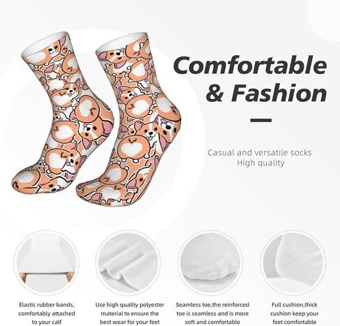 جوارب ضغط PIOKNGY للنساء والفتيات، جوارب دائرية، جوارب مضحكة للجري الرياضي أثناء السفر، مقاس 11.8 بوصة in Kuwait