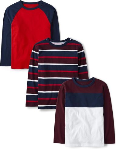 The Children's Place Boys' Long Sleeve Knit Shirts 3-Pack in Saudi Arabia
