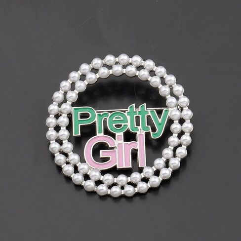 POTIY Sorority Gift Pink Pearl Brooch Graduation Gifts Paraphernalia Charm Nature Pink Pearl Brooch for Women in Kuwait