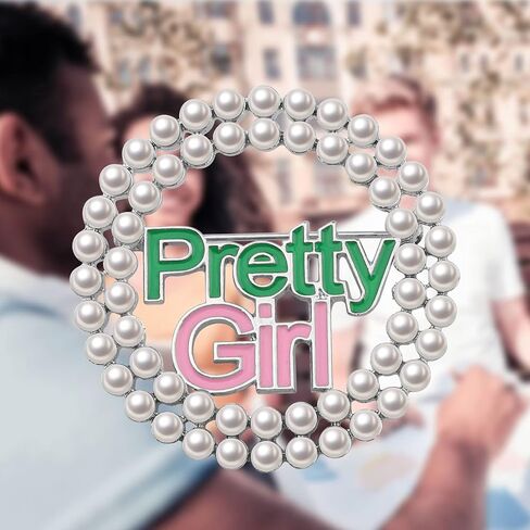POTIY Sorority Gift Pink Pearl Brooch Graduation Gifts Paraphernalia Charm Nature Pink Pearl Brooch for Women in Kuwait
