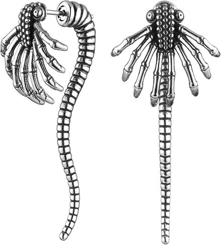 HZMAN Alien Facehugger Earrings for Men Women Stainless Steel Retro Gothic Punk Xenomorph Insect Stud Earring Biker Party Jewelry Gift in Saudi Arabia