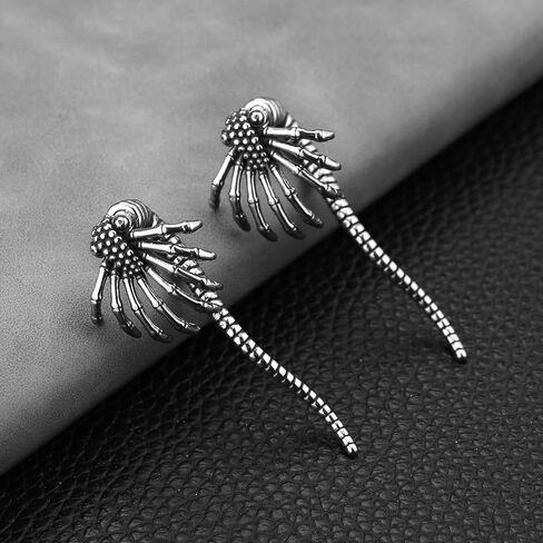 HZMAN Alien Facehugger Earrings for Men Women Stainless Steel Retro Gothic Punk Xenomorph Insect Stud Earring Biker Party Jewelry Gift in Saudi Arabia