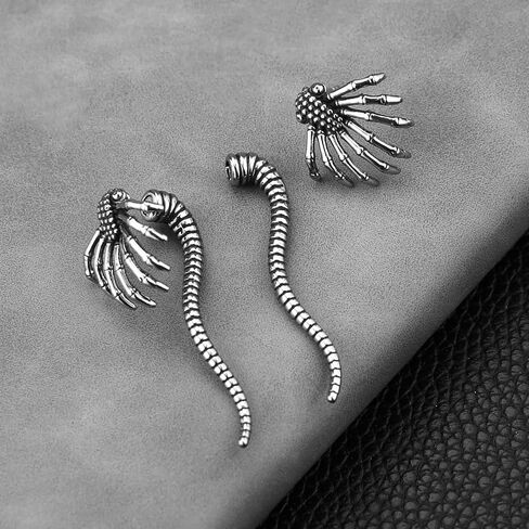 HZMAN Alien Facehugger Earrings for Men Women Stainless Steel Retro Gothic Punk Xenomorph Insect Stud Earring Biker Party Jewelry Gift in Saudi Arabia