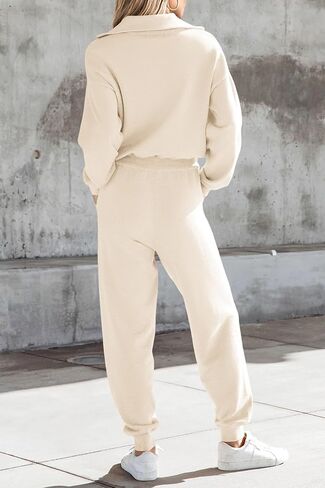 مجموعة سترة نسائية من PRETTYGARDEN مكونة من قطعتين، بلوفر بسحاب، سويت شيرت رياضي، بنطلون رياضي، ملابس غير رسمية in Kuwait