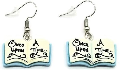 Book Earrings Book Lover Gift Book Club Writer Gift Librarian Gift Story Book Charm Once Upon A Time Earrings in Saudi Arabia