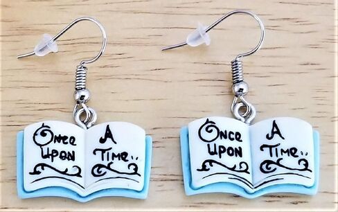 Book Earrings Book Lover Gift Book Club Writer Gift Librarian Gift Story Book Charm Once Upon A Time Earrings in Saudi Arabia