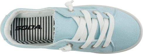 Soda Flat Women Shoes Linen Canvas Slip On Sneakers Lace Up Style Loafers Zig-S in Saudi Arabia