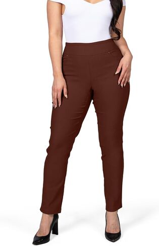 FITSIGHT Women's Yoga Dress Pants - Strechy Straight Leg Work Pants with 5 Pockets Slim Fit Office Casual Slacks in Saudi Arabia