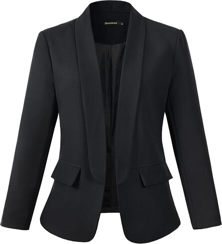 Beninos Womens Casual Long Sleeve Blazer Jackets with No Button in Saudi Arabia