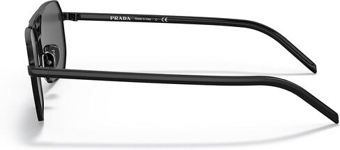 Prada PR 58YS 1AB5S0 Black Metal Rectangle Sunglasses Grey Lens in Kuwait