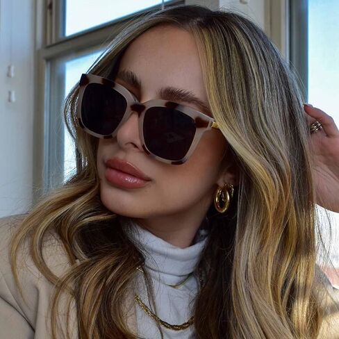 نظارة شمسية مربعة كبيرة الحجم وخفيفة الوزن للنساء من مهرجان دبي السينمائي الدولي، هايلي in Kuwait