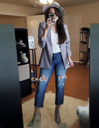 بدلة بليزر نسائية مفتوحة من الأمام وجيوب للعمل والمكتب من GRAPENT in Kuwait