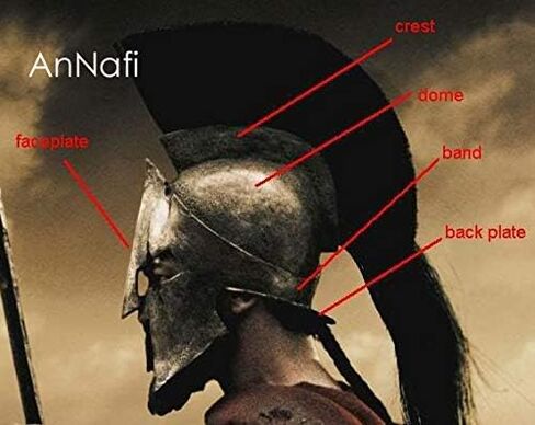 AnNafi® Greek Spartan Helmet | Medieval Roman 300 King Leonidas Movie Helmets+Liner+Wooden Stand Brass Finish| LARP SCA Armor Adult | Spartan Legions Helmet in Saudi Arabia