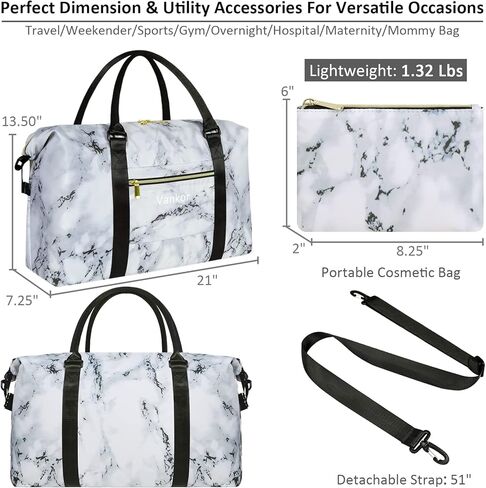 Large Duffle Bag for Travel Waterproof 21 Inch, Vankor Gym Duffel Bag for Women Men Durable Carry on Weekender Overnight Sports Luggage Weekend Beach Yoga Workout Hospital Mommy Diaper Bag Cow Print in Saudi Arabia