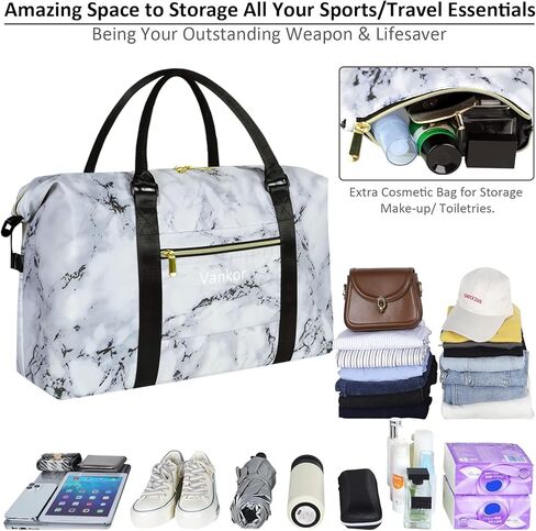 Large Duffle Bag for Travel Waterproof 21 Inch, Vankor Gym Duffel Bag for Women Men Durable Carry on Weekender Overnight Sports Luggage Weekend Beach Yoga Workout Hospital Mommy Diaper Bag Cow Print in Saudi Arabia