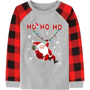 Toddler Boys Girls Christmas Shirts Long Sleeve Tees Little Kids Ugly Xmas Funny Reindeer Santa Tops 2-7 Years