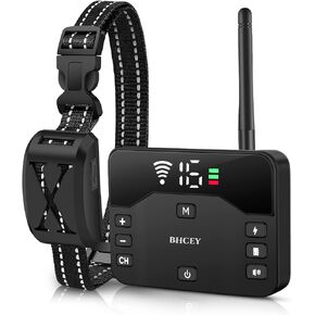 Wireless Dog Fence,2024 Wireless Boundary Containment System,2-in-1 Electric Dog Fence & Remote Training Collar,Adjustable Vibration & Shock,IP65 Waterproof Training Collar for Large and Medium Dogs