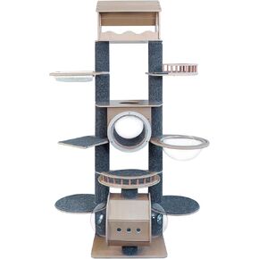 HOSWEETME 86 Inches Large Multi-Storey Cat Tower, Cat Tree with 12 Scratching Posts, Modular Can be Freely Replaced and Expanded Cat Climbing Frame Suitable for All Kinds of Cats and Multi-Cat Family in Kuwait