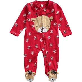 One opening Newborn Baby Boy Girl Zipper Footies Pajamas Pjs Ribbed Solid Long Sleeve Romper Jumpsuits Footed Sleep and Play