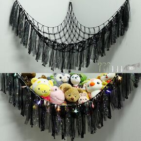 YELIENM Stuffed Animals Net or Hammock with LED Light, 59 inch Toy Hammock Net for Stuffed Animals Corner Hanging Stuffed Animal Storage Stuffed Animal Holder for Nursery Kids Bedroom (Pink)… in Kuwait