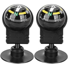 GRUO Car Compass Ball, Outdoor Guide Ball, 2pcs Portable Dashboard Compass Compact Navigation Direction Guide Ball with Suction Cup for Hiking Camping Car Marine Boat Truck Caravan in Kuwait