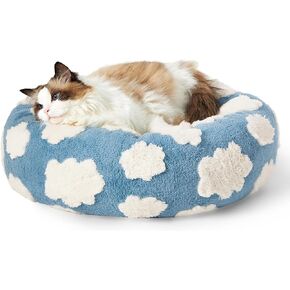LE SURE Shown on TV Jacquard Donut Dog Beds Medium Sized Dog,Blue 30x30x8in in Saudi Arabia