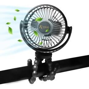 AF DORATI Small Fan, Flexible Tripod Stroller Fan - Portable Fan - Mini Portable, Rechargeable Fan, Quiet Cooling, Perfect for Bed, Car Seat, Travel, Camping. in Saudi Arabia