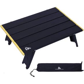 iClimb Ultralight Compact Mini Beach Picnic Folding Alu. Table with Carry Bag, Two Size (Nature - S) in Kuwait