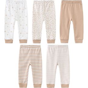 JELYLOVE Unisex Baby Boy Girl Pants Sets Cotton Soft Infants Bottoms Casual 5 Pack 0-12 Month Babies' Leggings