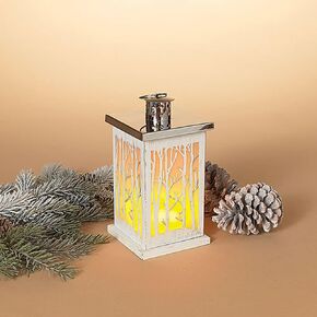 Gerson International Battery Operated Lighted Metal Winter Scene Fire Glow Lantern, 8.8-inch Height in Kuwait