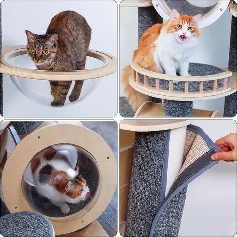 HOSWEETME 86 Inches Large Multi-Storey Cat Tower, Cat Tree with 12 Scratching Posts, Modular Can be Freely Replaced and Expanded Cat Climbing Frame Suitable for All Kinds of Cats and Multi-Cat Family in Kuwait