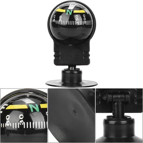 GRUO Car Compass Ball, Outdoor Guide Ball, 2pcs Portable Dashboard Compass Compact Navigation Direction Guide Ball with Suction Cup for Hiking Camping Car Marine Boat Truck Caravan in Kuwait