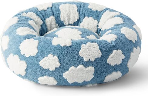LE SURE Shown on TV Jacquard Donut Dog Beds Medium Sized Dog,Blue 30x30x8in in Kuwait
