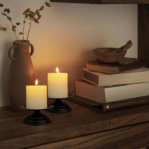 قطعتان من حوامل الشموع الذهبية للشموع الدعامة، وشموع الجرة وأعمدة LED، لوحة شموع معدنية مقاس 4.75 بوصة، صينية شموع عمود ديكور حامل الشموع، حاملات شموع مزخرفة للطاولة، الزفاف، الحفلات، عيد الميلاد in Kuwait