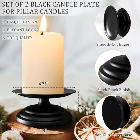 قطعتان من حوامل الشموع الذهبية للشموع الدعامة، وشموع الجرة وأعمدة LED، لوحة شموع معدنية مقاس 4.75 بوصة، صينية شموع عمود ديكور حامل الشموع، حاملات شموع مزخرفة للطاولة، الزفاف، الحفلات، عيد الميلاد in Kuwait