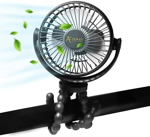 AF DORATI Small Fan, Flexible Tripod Stroller Fan - Portable Fan - Mini Portable, Rechargeable Fan, Quiet Cooling, Perfect for Bed, Car Seat, Travel, Camping. in Saudi Arabia